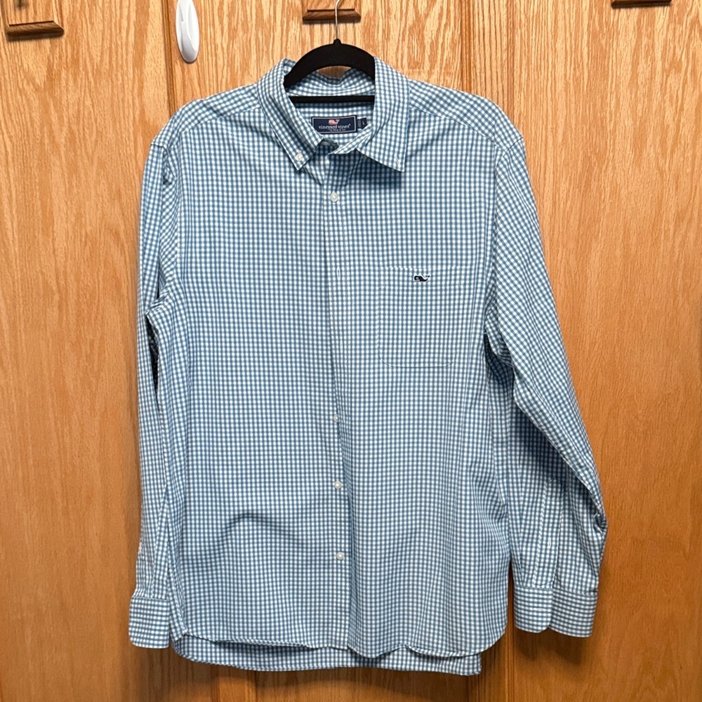 Vineyard Vines Blue Checkered Button Down Shirt